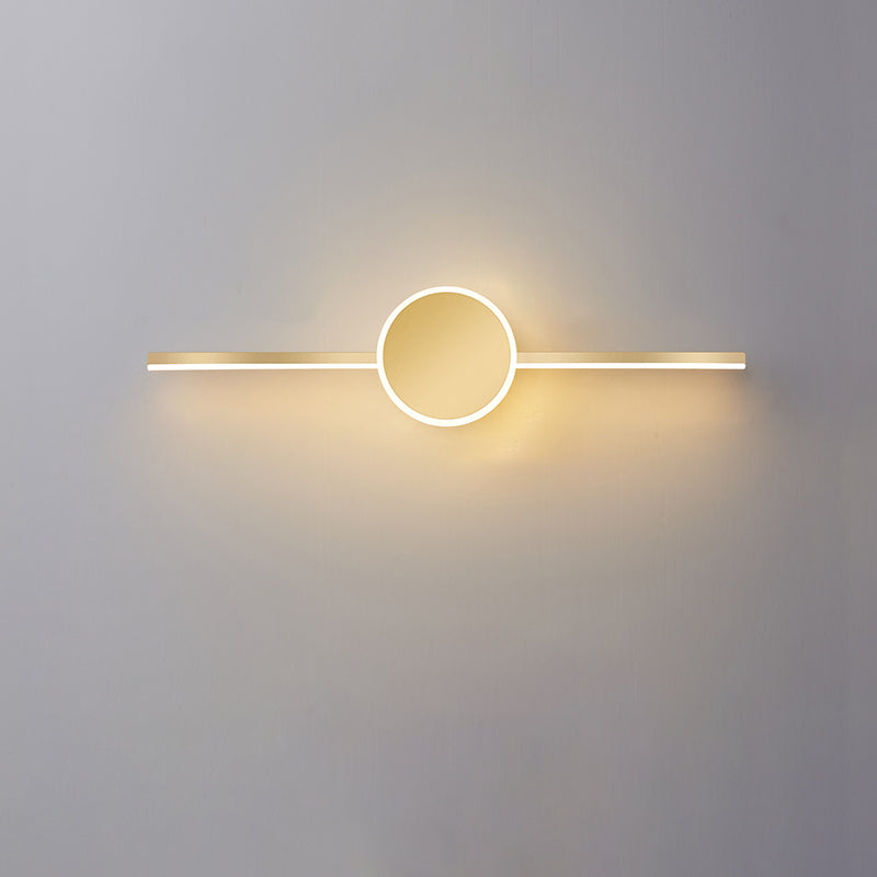 Acconde da parete da parete lineare a 1 luce moderna moderna illuminazione da parete specchio in stile semplice in oro