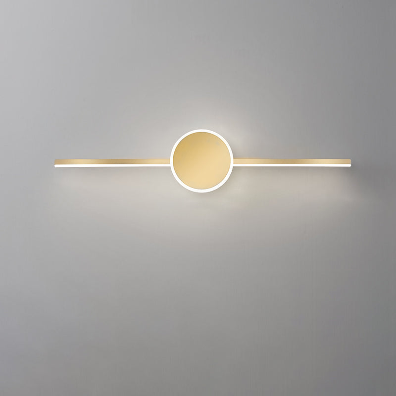 Acconde da parete da parete lineare a 1 luce moderna moderna illuminazione da parete specchio in stile semplice in oro