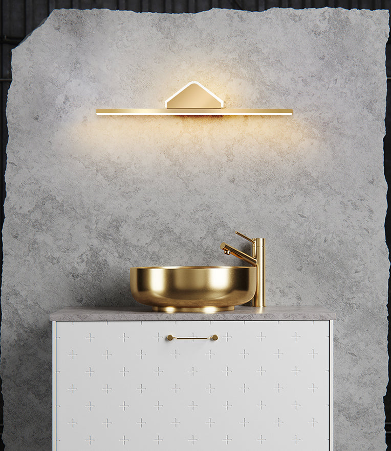 Acconde da parete da parete lineare a 1 luce moderna moderna illuminazione da parete specchio in stile semplice in oro