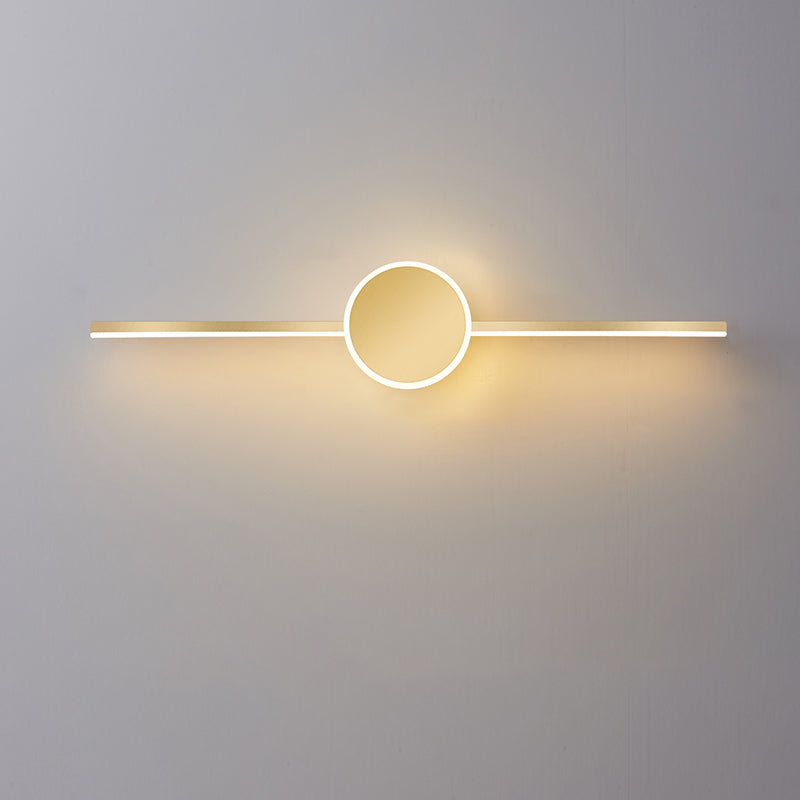 Acconde da parete da parete lineare a 1 luce moderna moderna illuminazione da parete specchio in stile semplice in oro