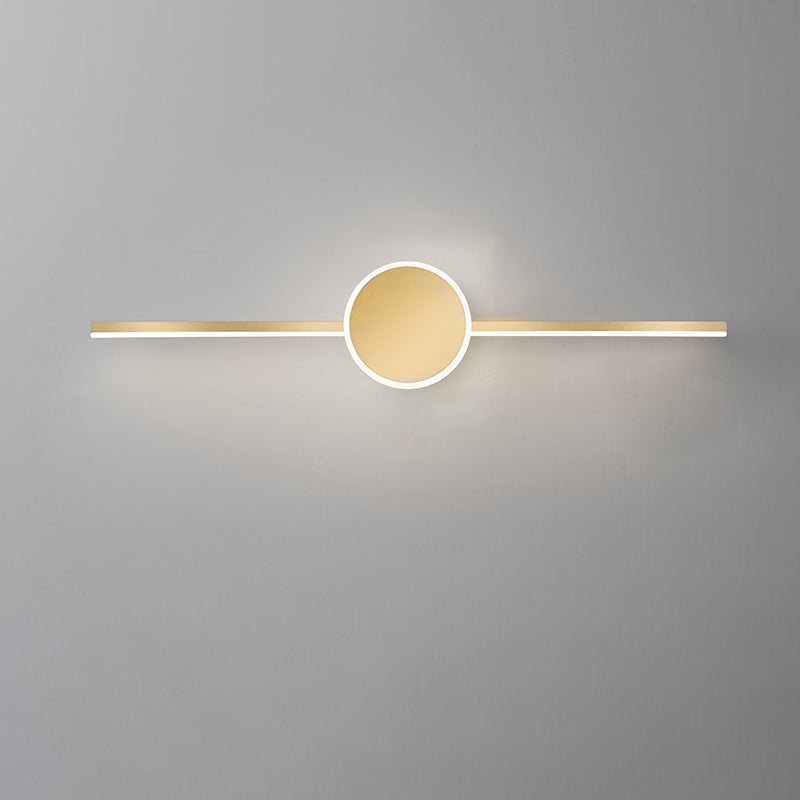 Acconde da parete da parete lineare a 1 luce moderna moderna illuminazione da parete specchio in stile semplice in oro
