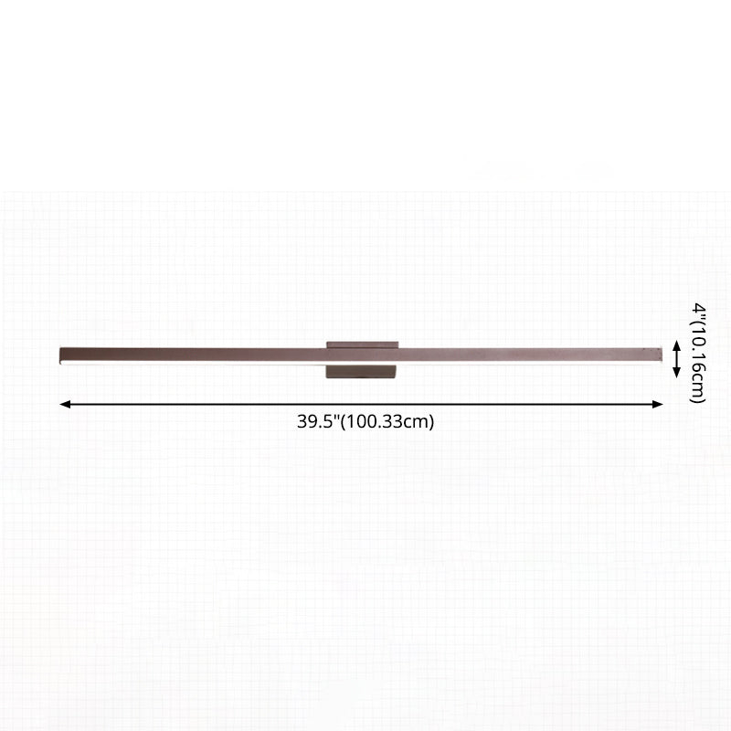 Éclairage de mur de miroir de style simple de style miroir simple à 1 lumière linéaire en marron