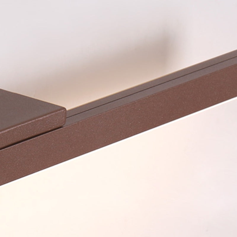 Éclairage de mur de miroir de style simple de style miroir simple à 1 lumière linéaire en marron