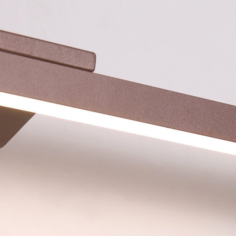 Éclairage de mur de miroir de style simple de style miroir simple à 1 lumière linéaire en marron