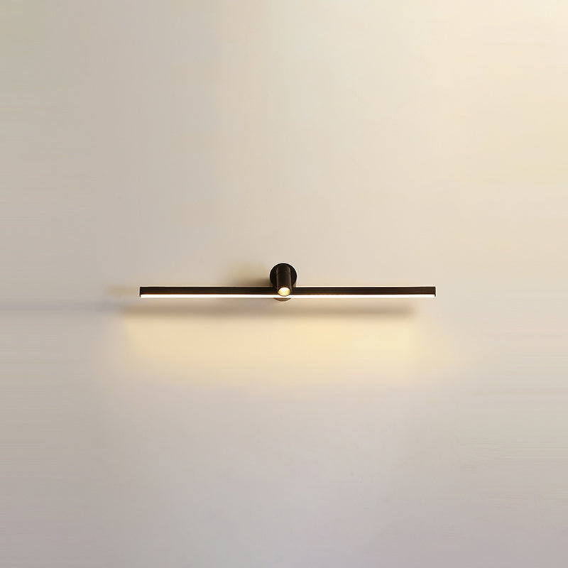 Linear Shade Mirror Wall Lighting Modern Style Metal 2 Lights Sconce Lamp