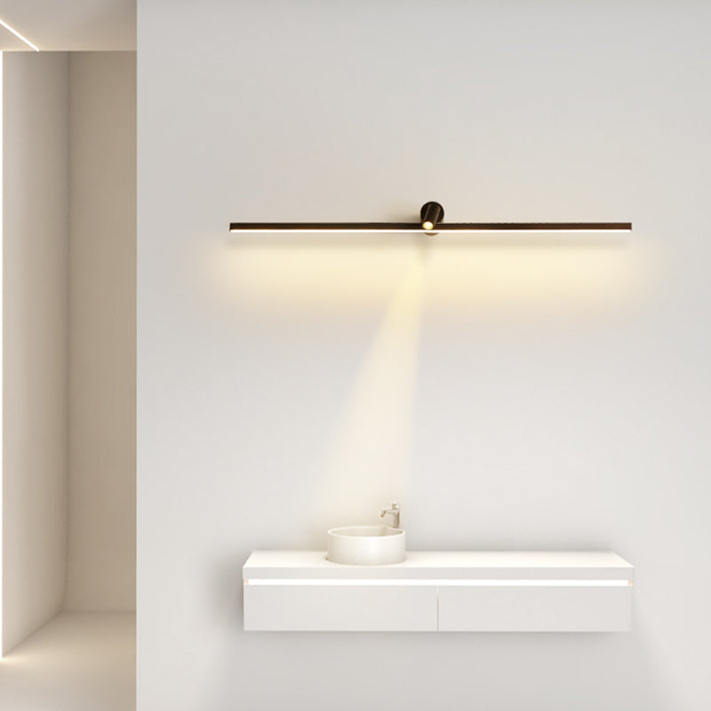 Linear Shade Mirror Wall Lighting Modern Style Metal 2 Lights Sconce Lamp