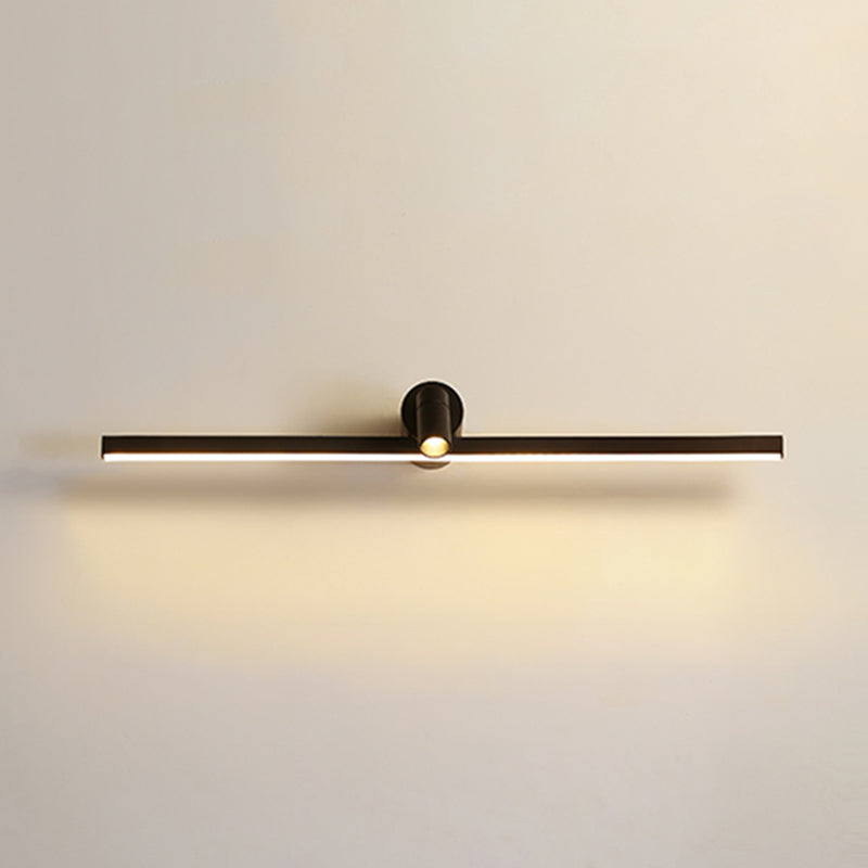 Linear Shade Mirror Wall Lighting Modern Style Metal 2 Lights Sconce Lamp