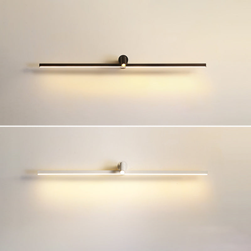 Linear Shade Mirror Wall Lighting Modern Style Metal 2 Lights Sconce Lamp