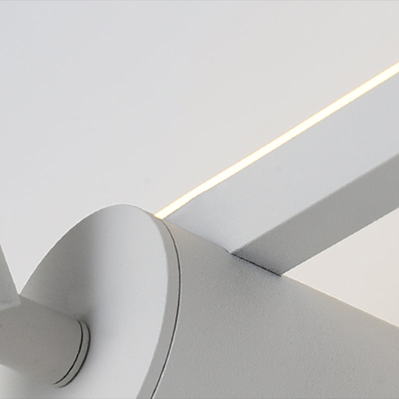 Linear Shade Mirror Wall Lighting Modern Style Metal 2 Lights Sconce Lamp
