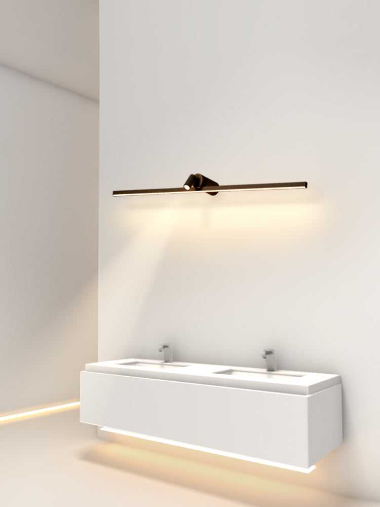 Linear Shade Mirror Wall Lighting Modern Style Metal 2 Lights Sconce Lamp