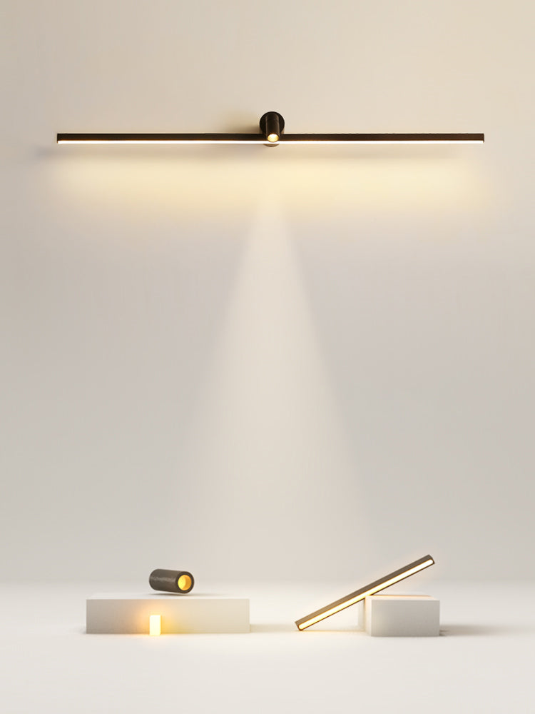 Linear Shade Mirror Wall Lighting Modern Style Metal 2 Lights Sconce Lamp