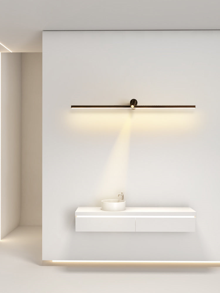Linear Shade Mirror Wall Lighting Modern Style Metal 2 Lights Sconce Lamp