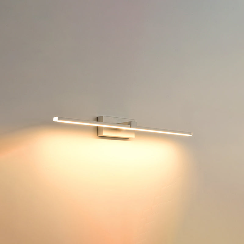 Acconde da muro di tonalità lineare a 1 luce moderna moderna illuminazione da parete specchio in stile semplice in bianco