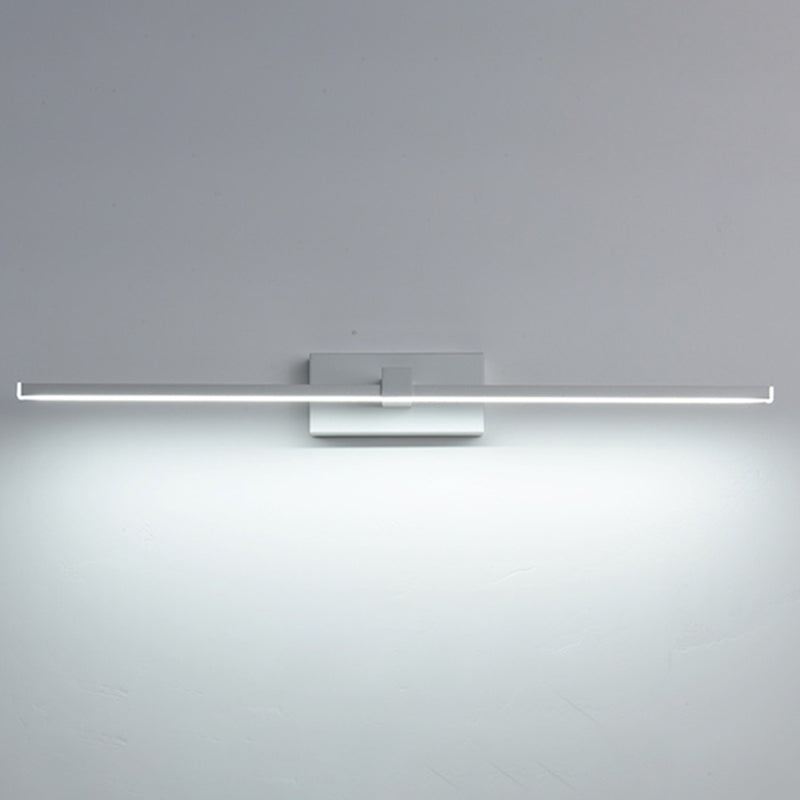 Acconde da muro di tonalità lineare a 1 luce moderna moderna illuminazione da parete specchio in stile semplice in bianco