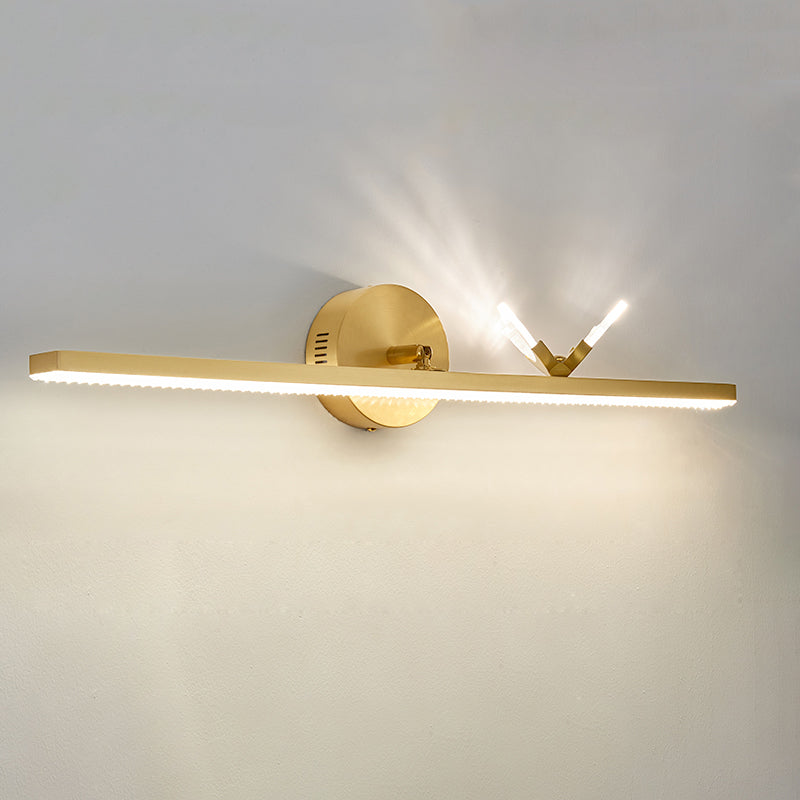 Contemporary 1-Light Wall Sconce Metal Linear Wall Mounted Light for Bathroom