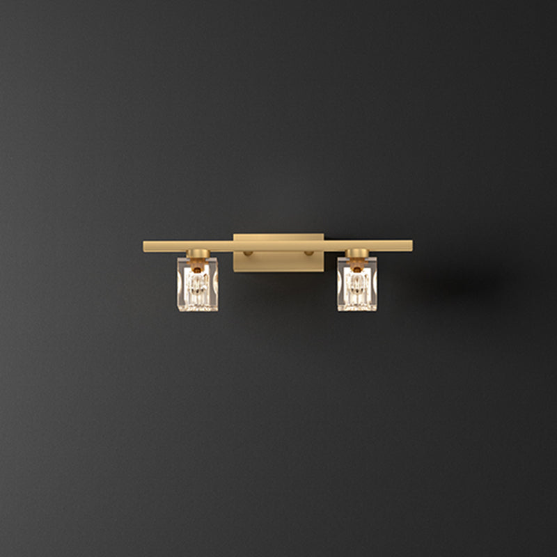 Éclairage mural d'applications murales contemporaines en cristal de cristal en bronze pour salle de bain