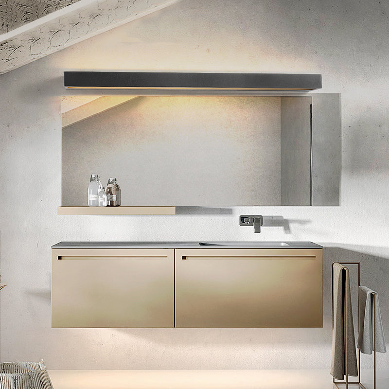 Lampada a montaggio a parete lineare moderna lampada a parete in metallo a 1 luce per bagno