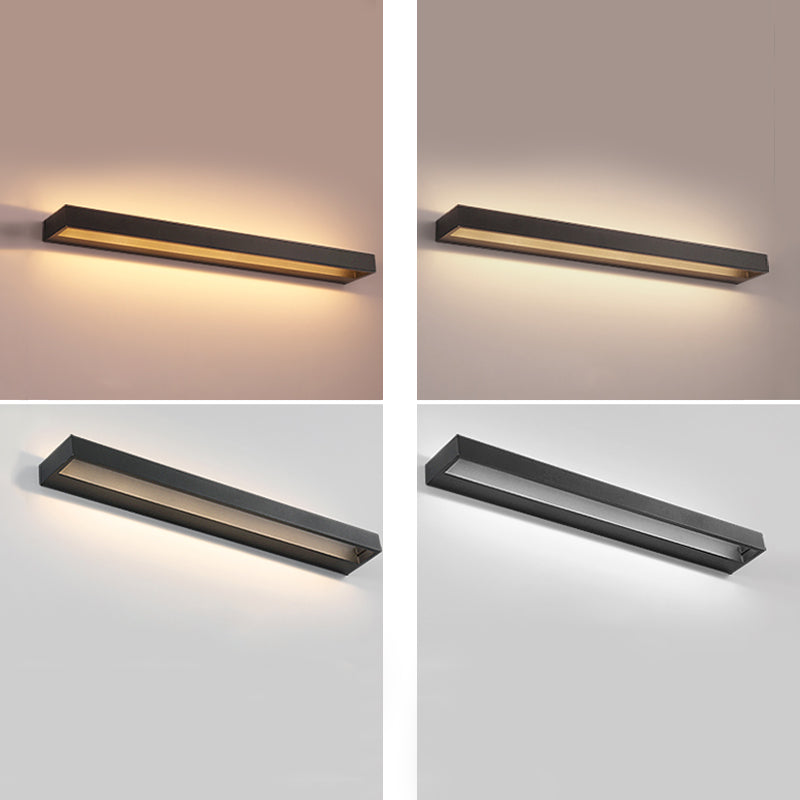 Lampada a montaggio a parete lineare moderna lampada a parete in metallo a 1 luce per bagno