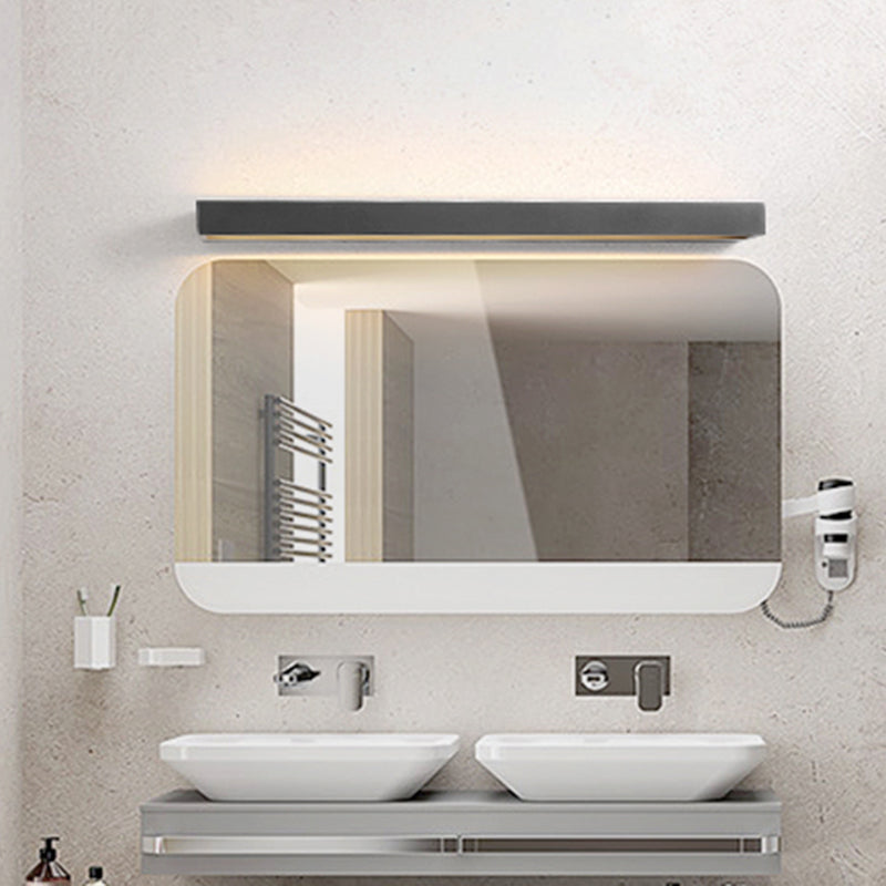 Lampada a montaggio a parete lineare moderna lampada a parete in metallo a 1 luce per bagno