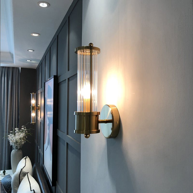 Gold Metal Wall Mount Lamp Contemporary Vanity Wall Light Sconces for Bathroom