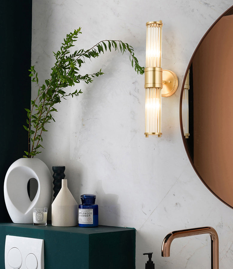Gold Metal Wall Mount Lamp Contemporary Vanity Wall Light Sconces for Bathroom