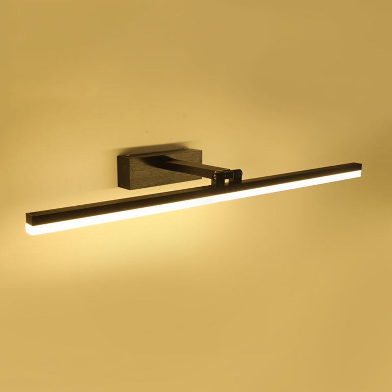 1-licht lineaire wandwandeling moderne eenvoudige stijl spiegelmuurverlichting in zwart