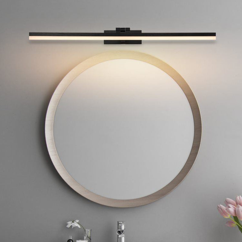 1-licht lineaire wandwandeling moderne eenvoudige stijl spiegelmuurverlichting in zwart