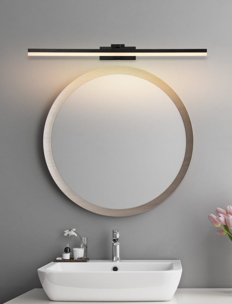 1-licht lineaire wandwandeling moderne eenvoudige stijl spiegelmuurverlichting in zwart