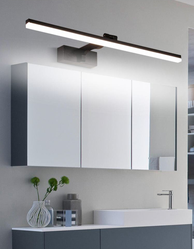 1-licht lineaire wandwandeling moderne eenvoudige stijl spiegelmuurverlichting in zwart