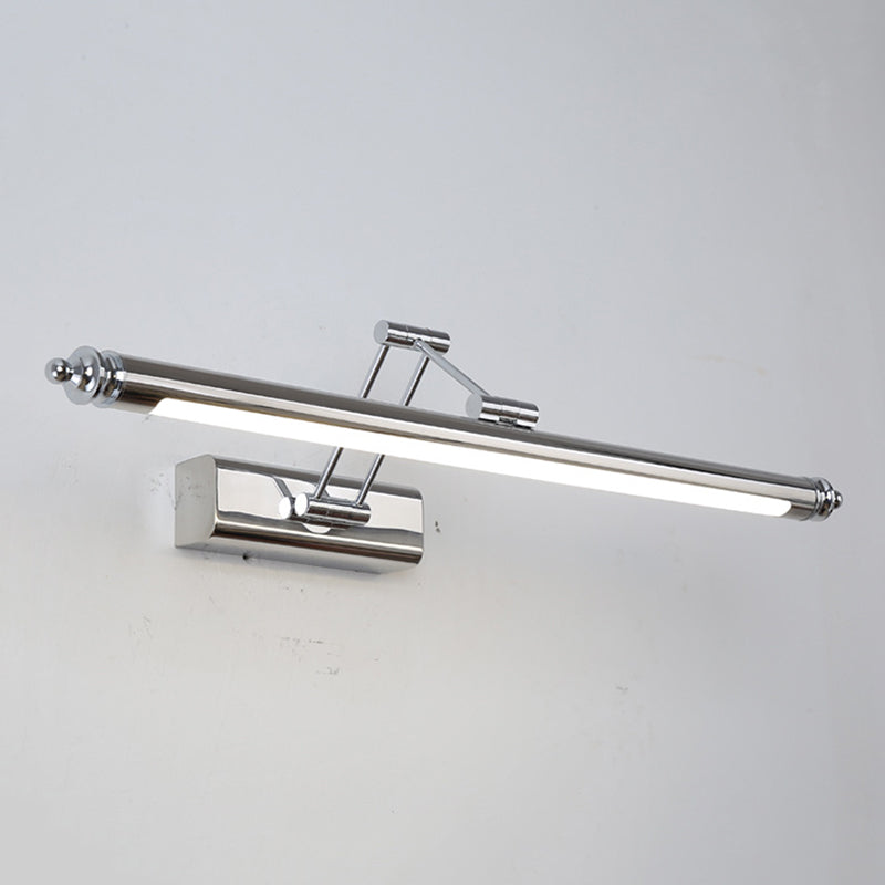 Metal linear Shade Swing Arm Wall Lights Modern 1 Head Wall Mount Fixture in Chrome