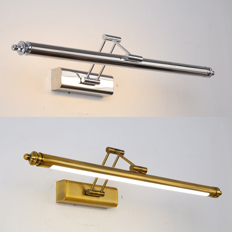 Metal linear Shade Swing Arm Wall Lights Modern 1 Head Wall Mount Fixture in Chrome