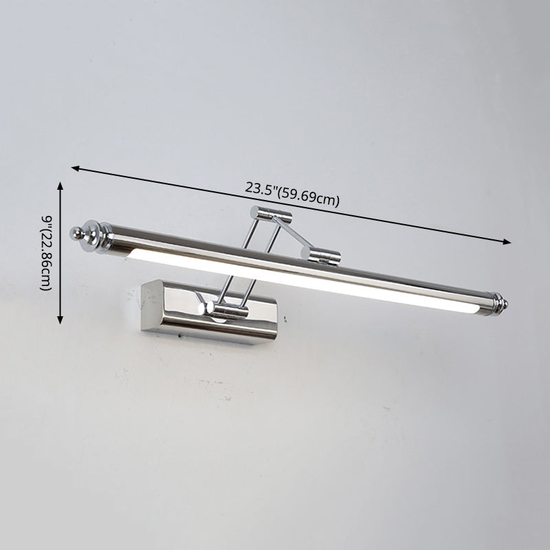 Metal linear Shade Swing Arm Wall Lights Modern 1 Head Wall Mount Fixture in Chrome