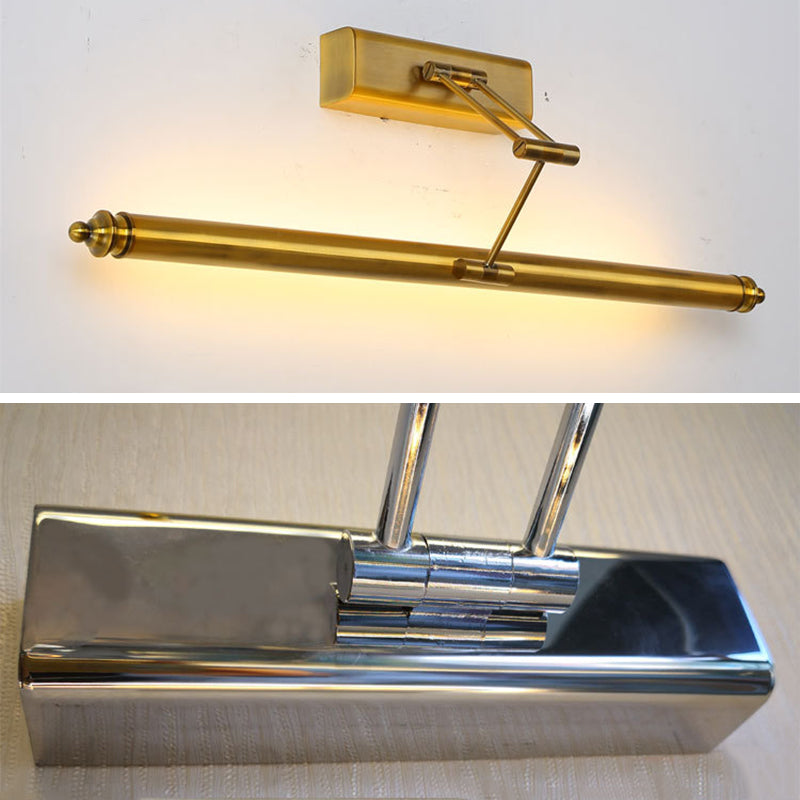 Metal linear Shade Swing Arm Wall Lights Modern 1 Head Wall Mount Fixture in Chrome