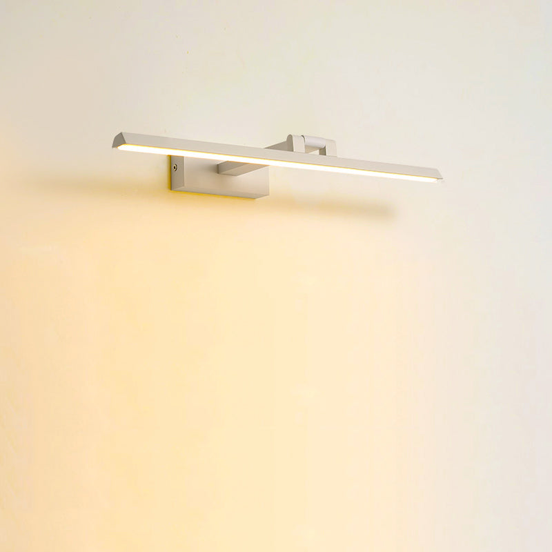 Metal linear Shade Swing Arm Wall Lights Modern 1 Head Wall Mount Fixture in White
