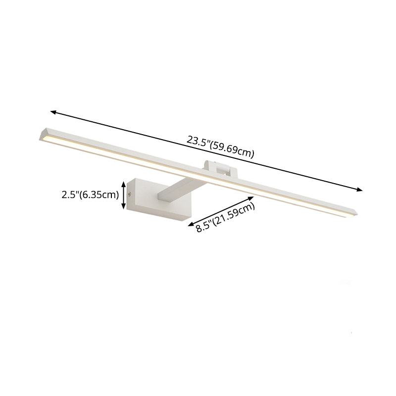 Metal linear Shade Swing Arm Wall Lights Modern 1 Head Wall Mount Fixture in White