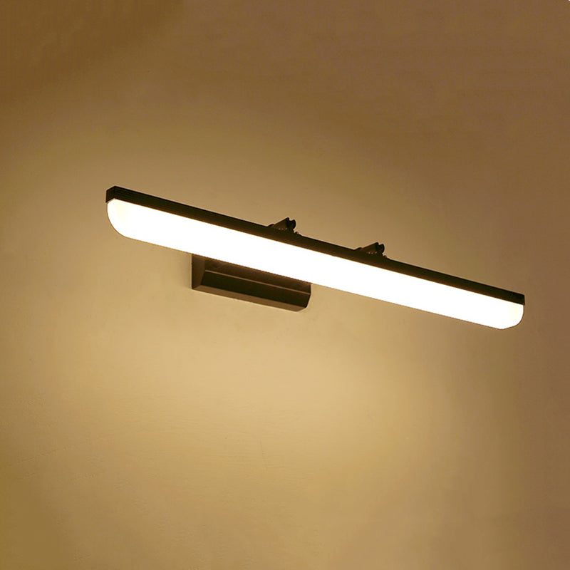 Metal Linear Shade Swing Arm Wall Lights Modern 1 Head Wall Mount Fixture in Black