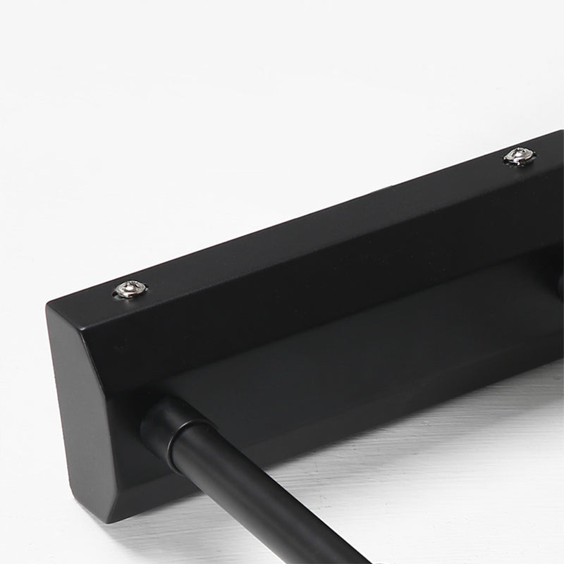 Metal Linear Shade Swing Arm Wall Lights Modern 1 Head Wall Mount Fixture in Black