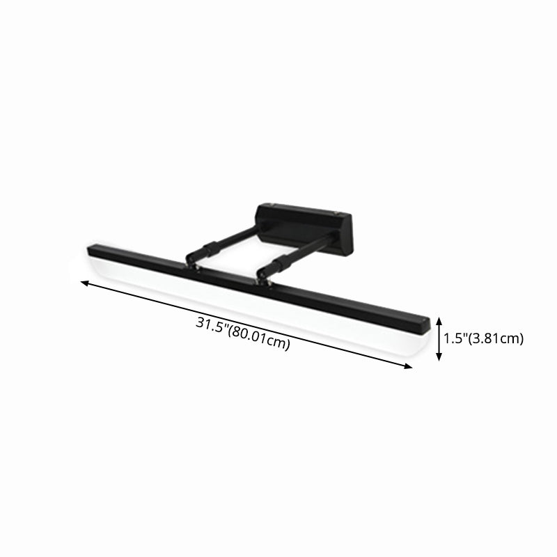 Metal Linear Shade Swing Arm Wall Lights Modern 1 Head Wall Mount Fixture in Black
