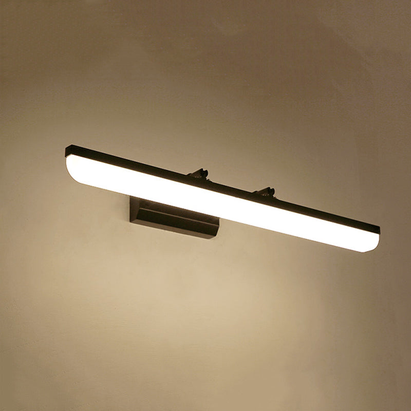Metal Linear Shade Swing Arm Wall Lights Modern 1 Head Wall Mount Fixture in Black