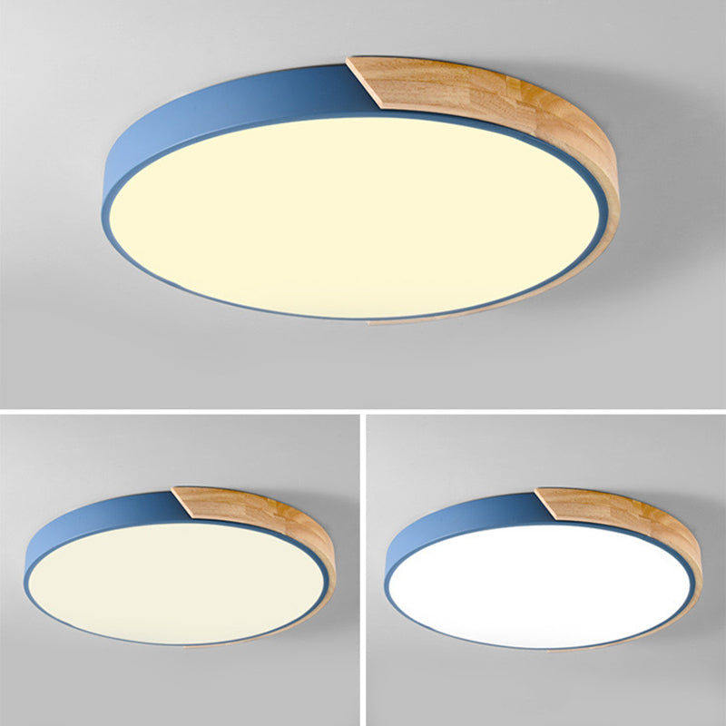 Lámpara de techo empotrada de acrílico, iluminación redonda de montaje empotrado de estilo moderno con 1 luz