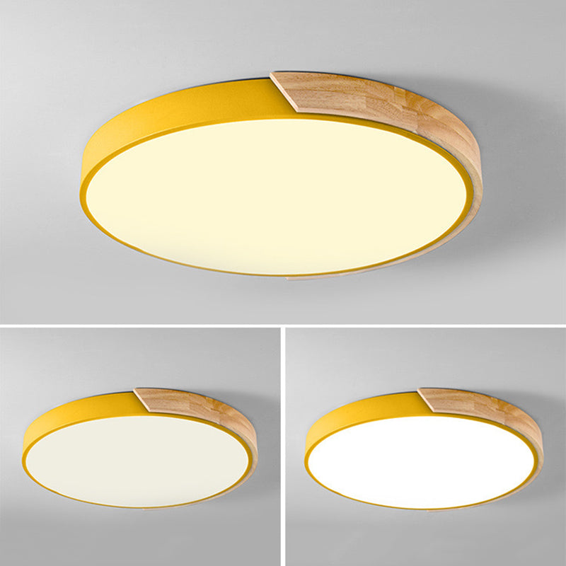 Lámpara de techo empotrada de acrílico, iluminación redonda de montaje empotrado de estilo moderno con 1 luz