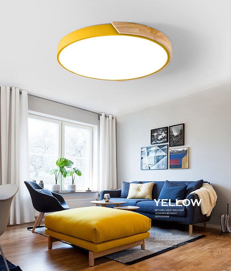 Lámpara de techo empotrada de acrílico, iluminación redonda de montaje empotrado de estilo moderno con 1 luz