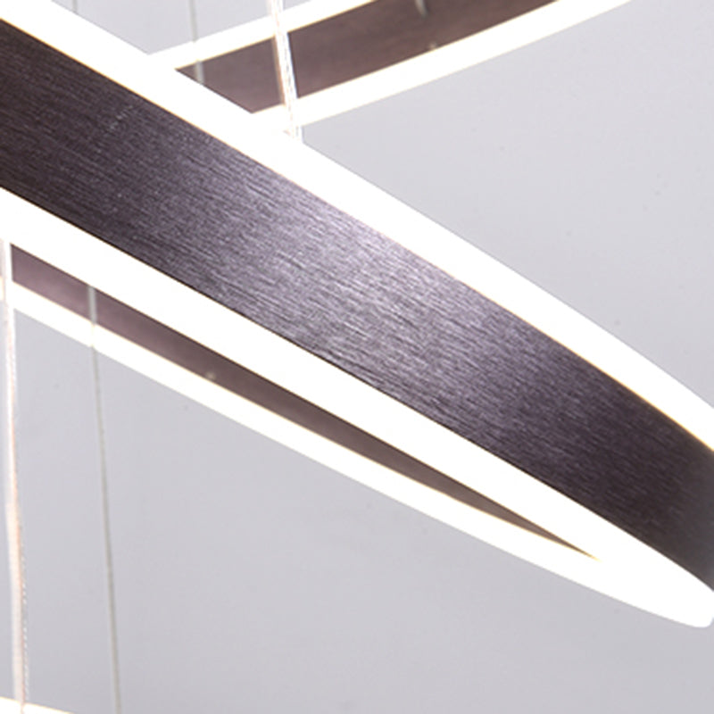 Modern Dining Room Lighting Multiple Rings Hanging Ceiling Lights Metal Chandelier