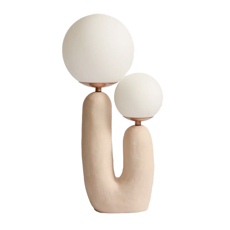 Glass Pink Table Lamp in Modern Creative Style Resin Globe 2-Light Table Light