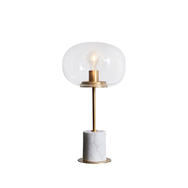 Modern Artistic Single Table Light Marble Globe Table Lamp with Glass Shade