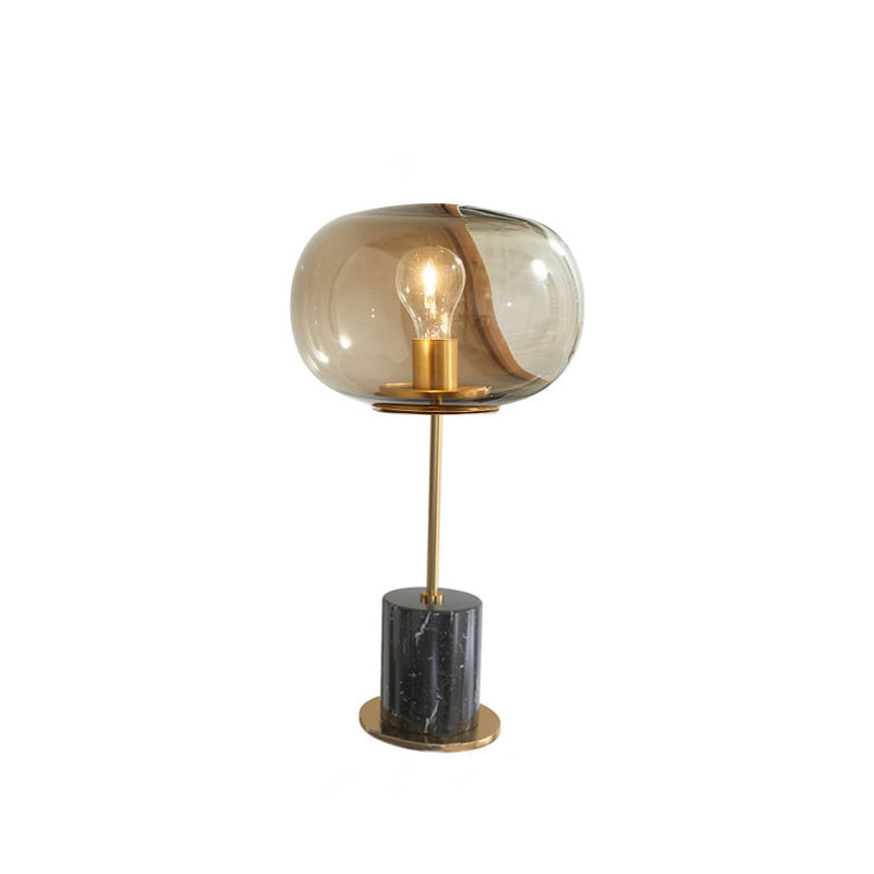 Modern Artistic Single Table Light Marble Globe Table Lamp with Glass Shade