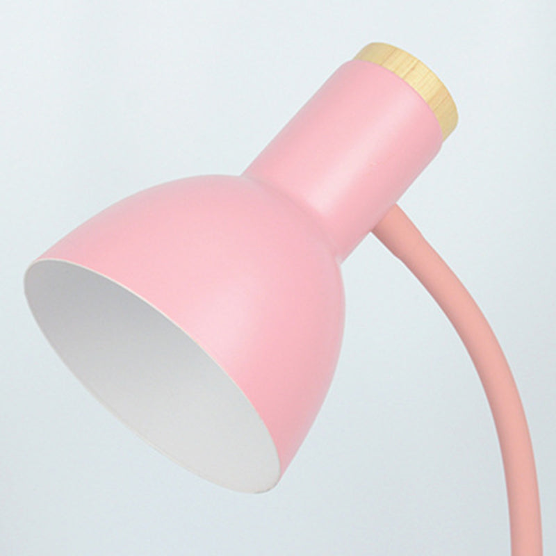 Wooden Dome Table Lamp in Modern Minimalist Style Wrought Iron Macaron Table Light for Bedroom