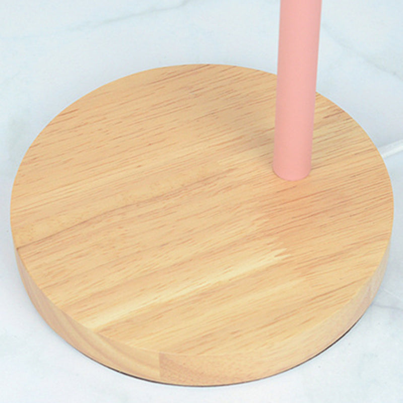 Wooden Dome Table Lamp in Modern Minimalist Style Wrought Iron Macaron Table Light for Bedroom