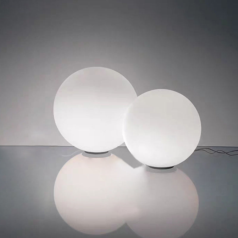 White Globe Table Lamp in Modern Concise Style Glass Single Table Light for Interior Spaces
