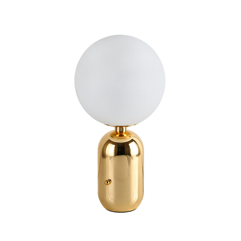 Electroplate Metal Table Lamp in Modern Luxury Style Glass Globe Table Light for Interior Spaces